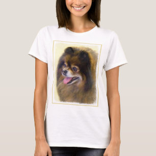 Pomeranian Black and Tan Painting Original Dog Art T-Shirt