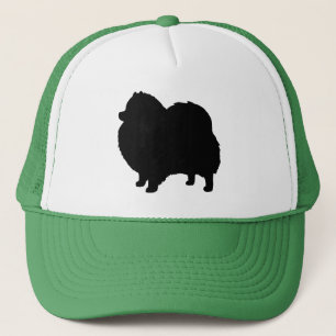 Pomeranian Black Dog Silhouette Trucker Hat