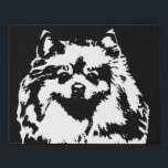 Pomeranian Black & White Faux Wrapped Canvas<br><div class="desc">Decorate your own home with this pomeranian faux wrapped canvas print or give it as a housewarming gift to a special pomeranian lover in your life. This bold and beautiful black and white stencil pop art design truly captures the unique features of the pomeranian dog breed.</div>