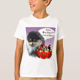 Pomeranian (blktan) Halloween Candy T-Shirt