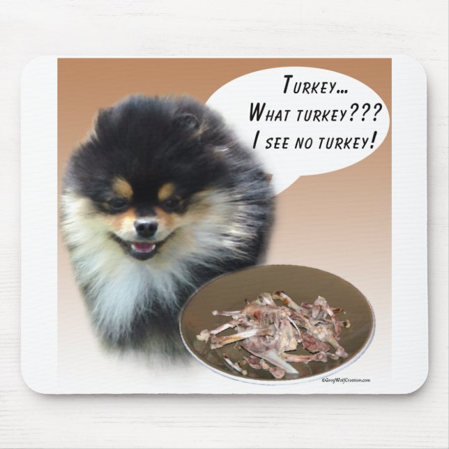 Pomeranian (blktan) Turkey Mouse Pad (Front)