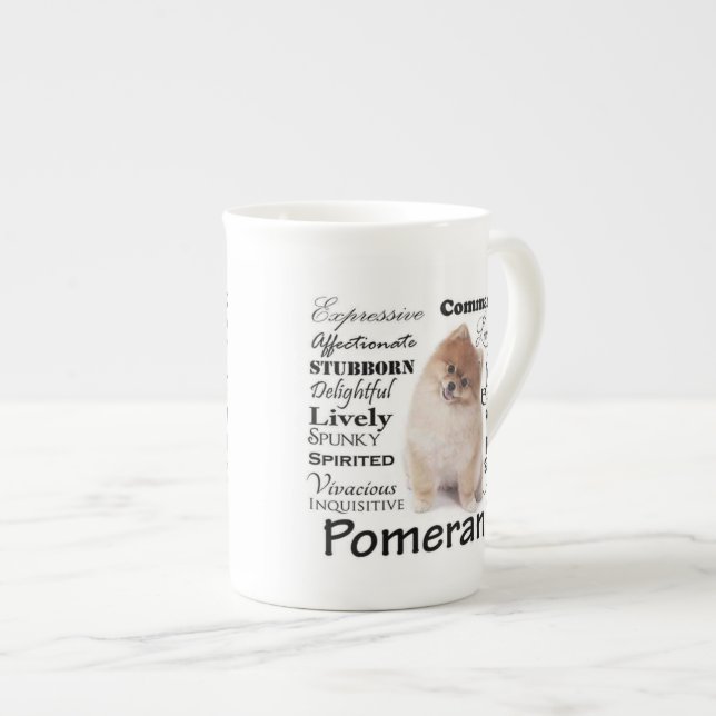 Pomeranian Bone China Mug (Front Right)