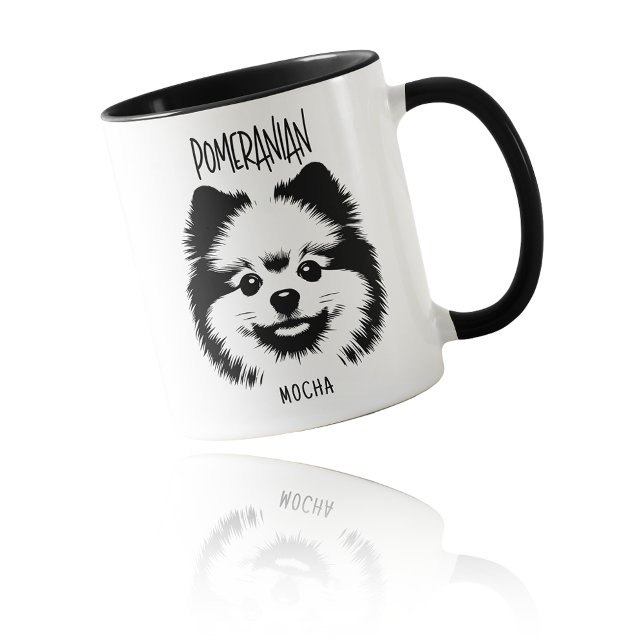 Pomeranian Breed Edgy Pop Art Custom Dog Lover Mug (Pomeranian Breed Edgy Pop Art Custom Dog Lover Mug)