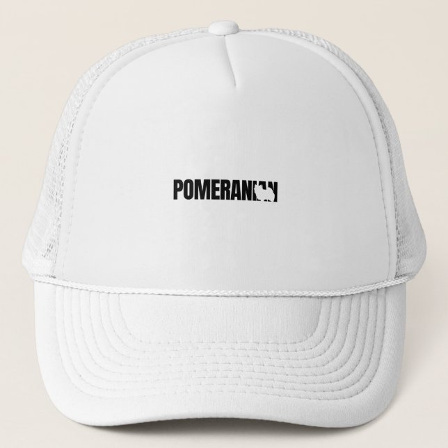 Pomeranian Breed Lover Dark Trucker Hat (Front)