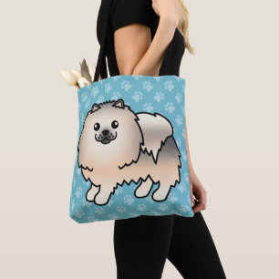 Pomeranian Cartoon Dog In Cream Sable Coat Tote Bag