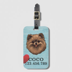 Pomeranian Cartoon Luggage Tag