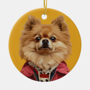 Pomeranian  ceramic ornament