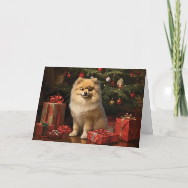 Pomeranian Christmas Card 3 (Front)