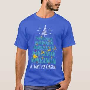 Pomeranian Christmas Dog breed Christmasree friend T-Shirt