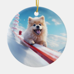 Pomeranian christmas,dog memorial gift,dog lover  ceramic ornament
