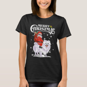 Pomeranian Christmas Dog Riding Santa Xmas T-Shirt