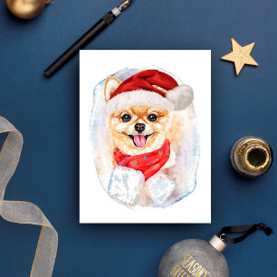 Pomeranian Christmas Gifts For Dogs Lovers Holiday Postcard