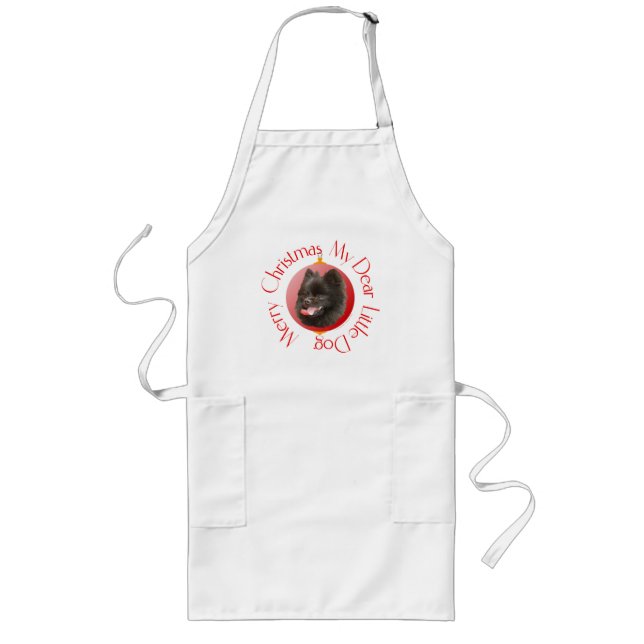 Pomeranian Christmas Long Apron (Front)