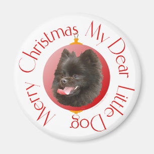 Pomeranian Christmas Magnet