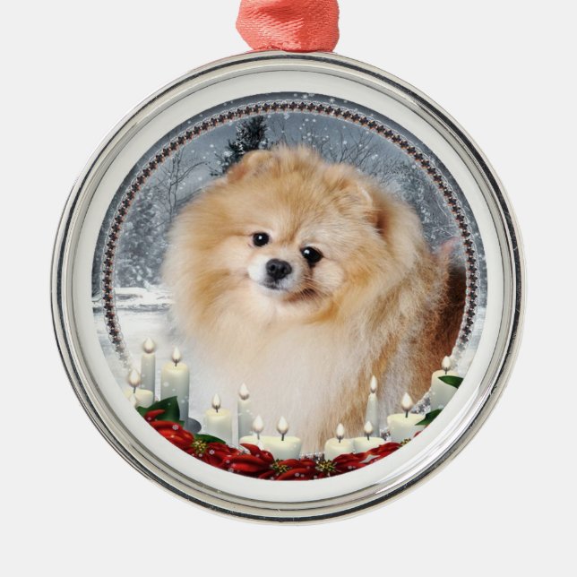 Pomeranian Christmas Ornament (Front)