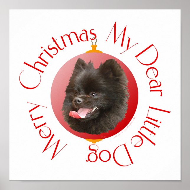 Pomeranian Christmas Poster (Front)