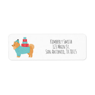 Pomeranian Christmas Return Address Label