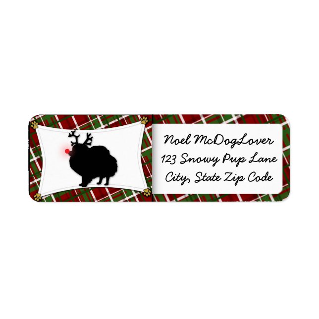 Pomeranian Christmas Return Address Label (Front)