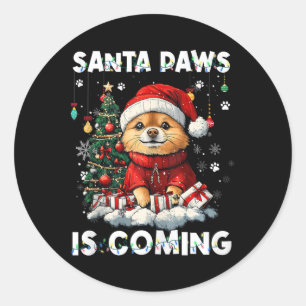 Pomeranian Christmas Tree Decorations Dog Lover Xm Classic Round Sticker