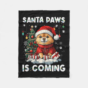 Pomeranian Christmas Tree Decorations Dog Lover Xm Fleece Blanket