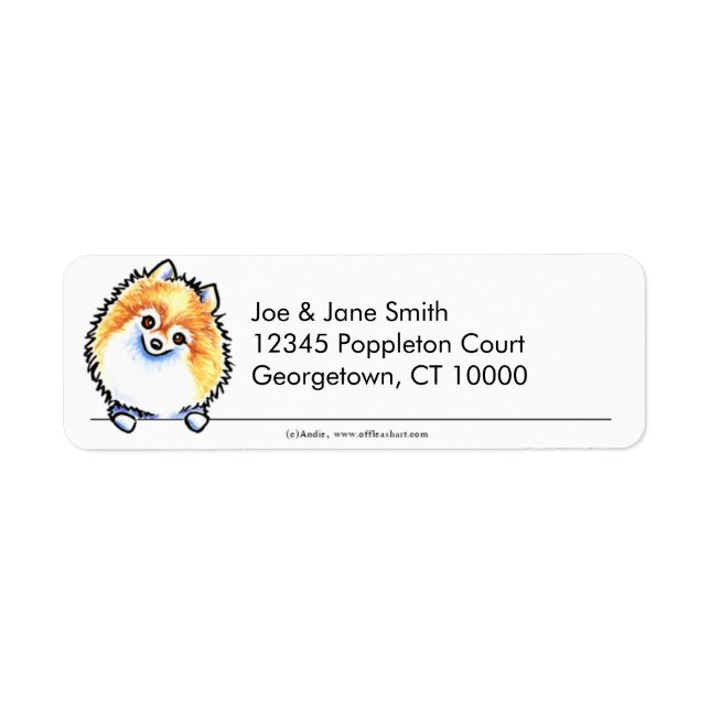 Pomeranian Clean and Simple Return Address Label (Front)