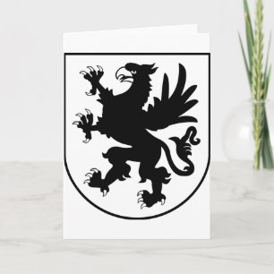 Pomeranian Coat of Arms Black and White Heraldic Card