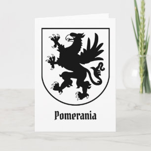 Pomeranian Coat of Arms Black and White Heraldic Card