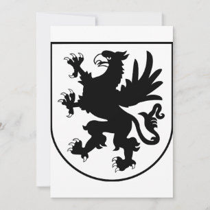 Pomeranian Coat of Arms Black and White Heraldic Invitation