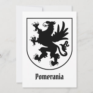 Pomeranian Coat of Arms Black and White Heraldic Invitation