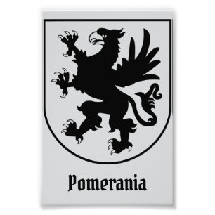 Pomeranian Coat of Arms Black and White Heraldic Photo Print