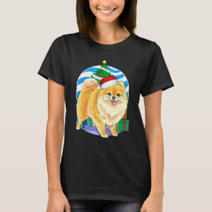 Pomeranian Cute Santa Christmas Tree Decor T-Shirt