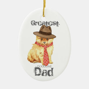 Pomeranian Dad Ceramic Ornament