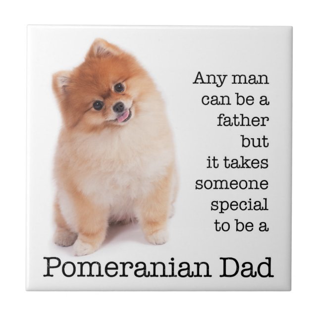 Pomeranian Dad Ceramic Tile (Front)