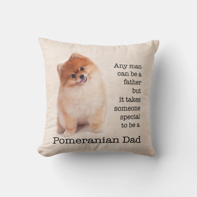 Pomeranian Dad Pillow (Front)