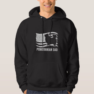 Pomeranian Dad Pomeranian Dog Usa Flag Pomeranian Hoodie