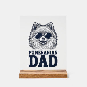 Pomeranian Dad Vintage Engraving Dog Lover Design_ Acrylic Sign