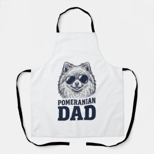 Pomeranian Dad Vintage Engraving Dog Lover Design_ Apron