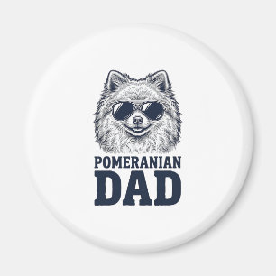 Pomeranian Dad Vintage Engraving Dog Lover Design_ Magnet