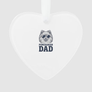 Pomeranian Dad Vintage Engraving Dog Lover Design_ Ornament