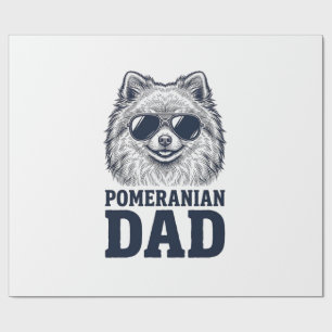 Pomeranian Dad Vintage Engraving Dog Lover Design_ Wrapping Paper