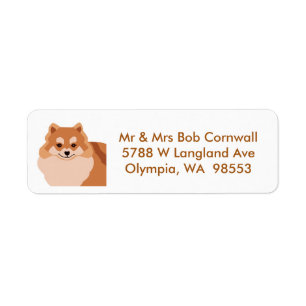 Pomeranian dog address label return address label