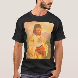 Pomeranian Dog And Jesus Lover Funny Cute        T-Shirt