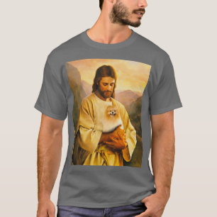 pomeranian dog and jesus lover  T-Shirt