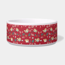 Pomeranian Dog Bowl Christmas Cute Kawaii Holiday
