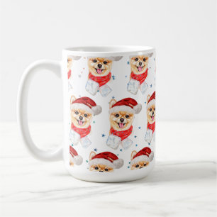 Pomeranian Dog Breed Christmas Stars Coffee Mug
