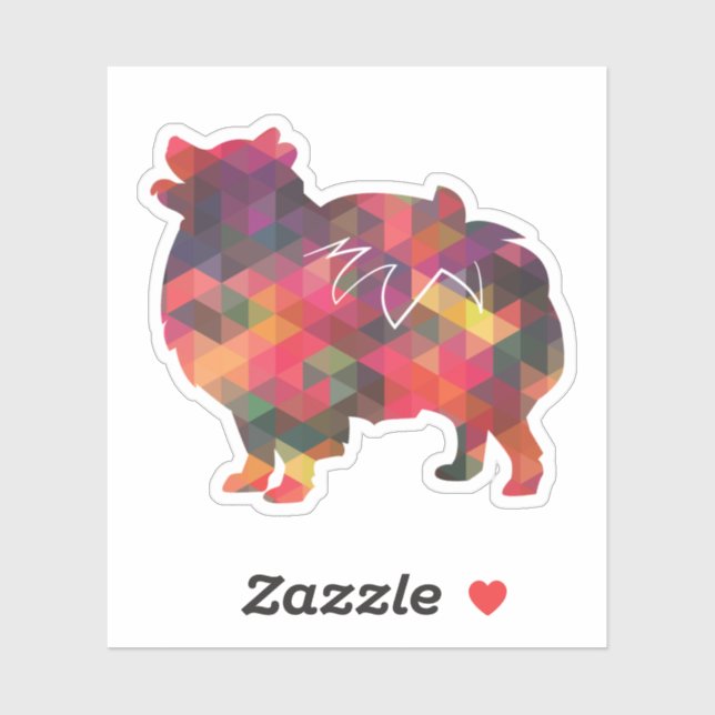 Pomeranian Dog Breed Geo Silhouette Multi (Sheet)