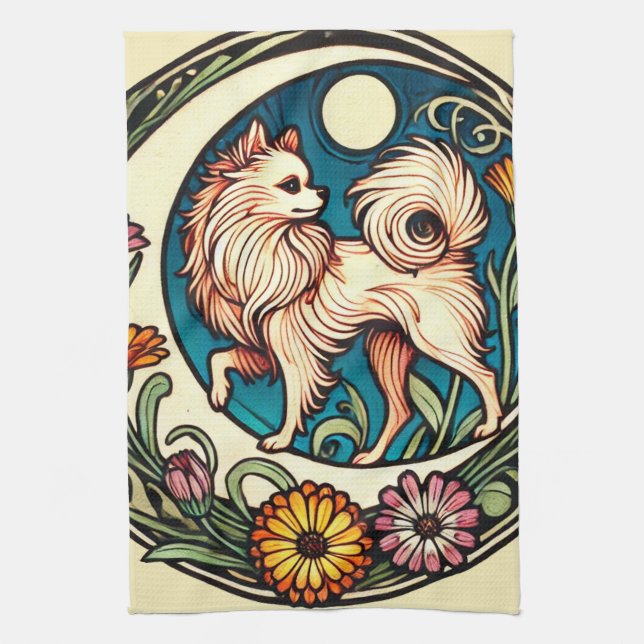 Pomeranian Dog Breed                               Tea Towel (Vertical)