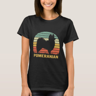 Pomeranian Dog Breed Vintage Retro Sunset Silhouet T-Shirt