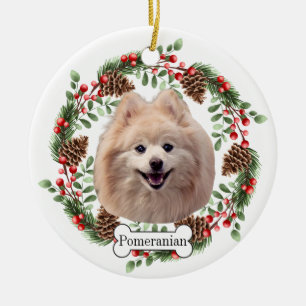 Pomeranian dog ceramic ornament