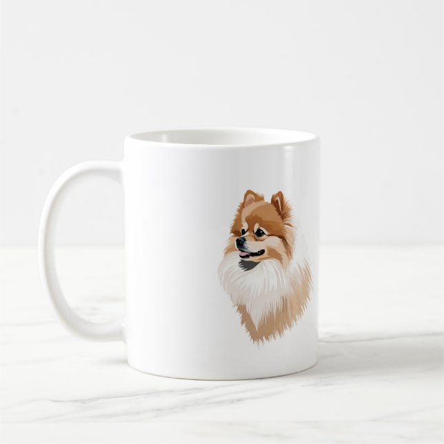 Pomeranian dog coffee mug (Left)